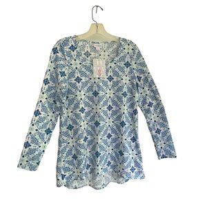 LulaRoe LYNNAE Blue & White Long Sleeve NWT Size SMALL